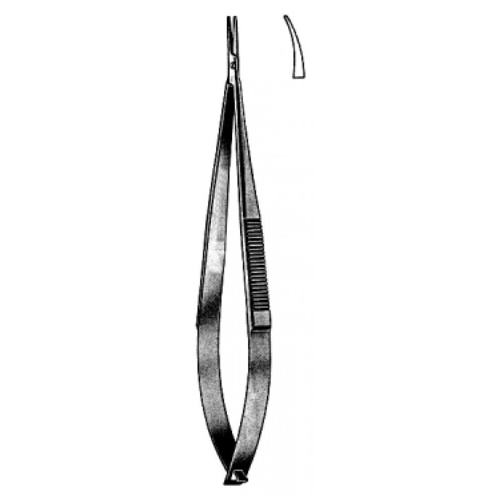 Castroviejo Needle Holder Curved with o catch 10cm - Surgix Instruments Stainless Steel Needle Holder