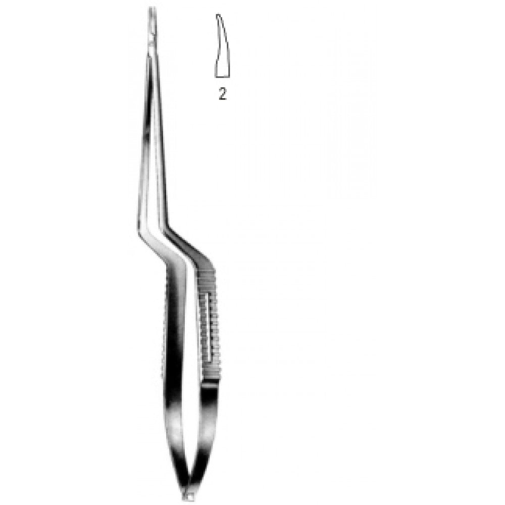 Micro Needle Holder Curved smooth bent shaft 23cm - Surgix Instruments Stainless Steel Needle Holder