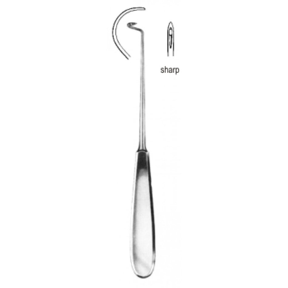 Ligature Needle Curved to left sharp 20cm - Surgix Instruments Stainless Steel Needle Holder
