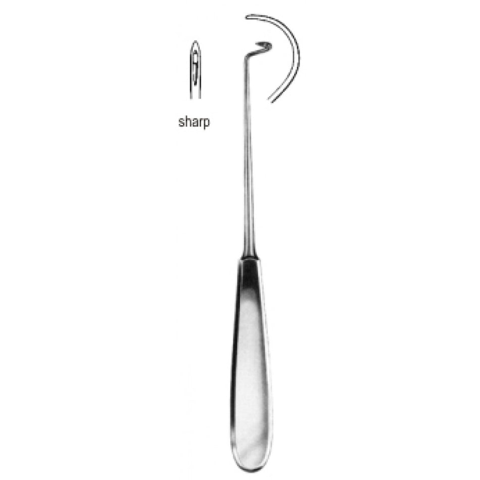 Ligature Needle Curved to right sharp 20cm - Surgix Instruments Stainless Steel Needle Holder