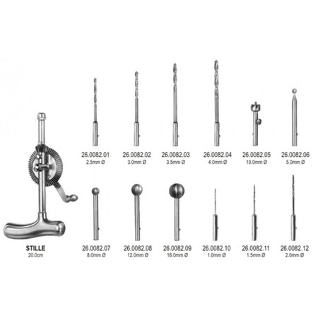 Stille Bone Hand Drill 20cm comp. w/drills – Surgix Instruments