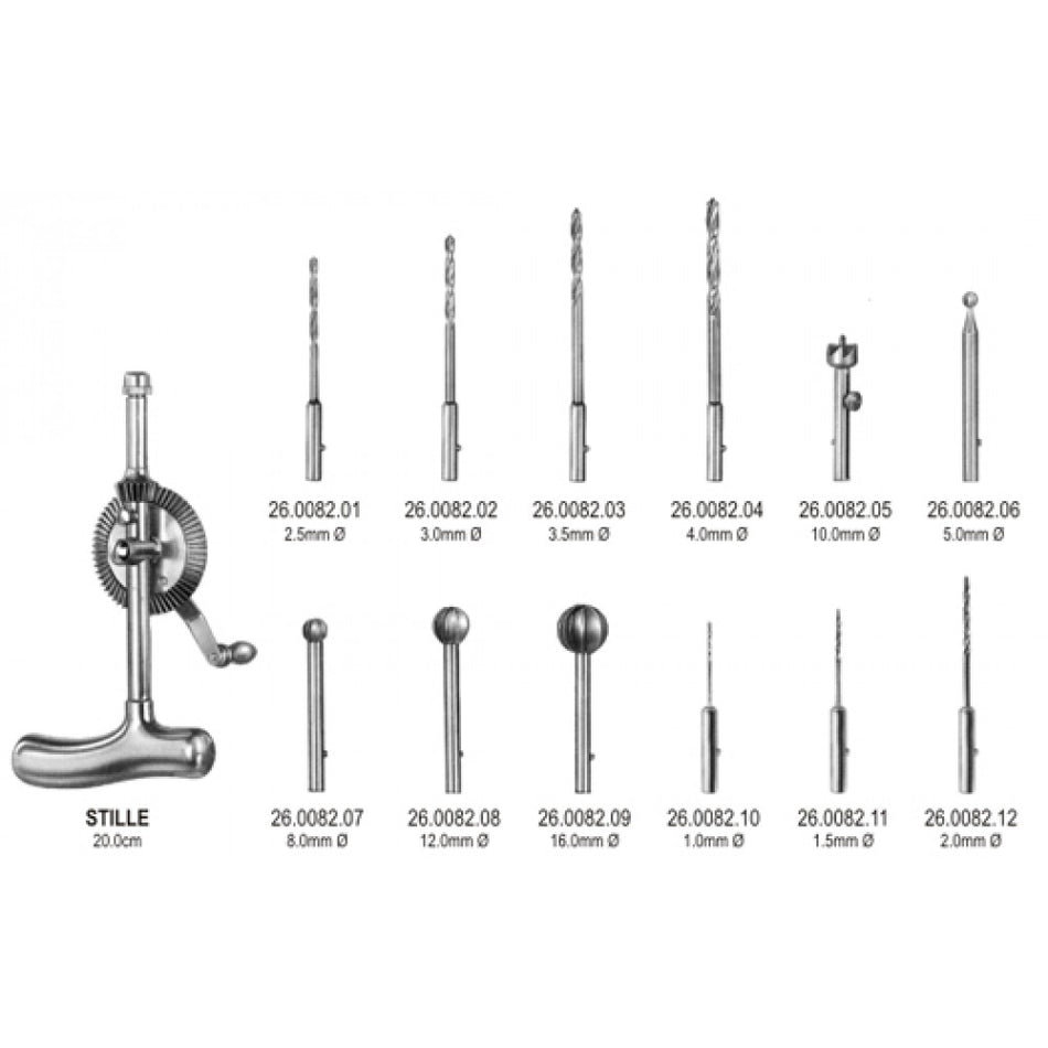Stille Bone Hand Drill 20cm comp. w/drills – Surgix Instruments
