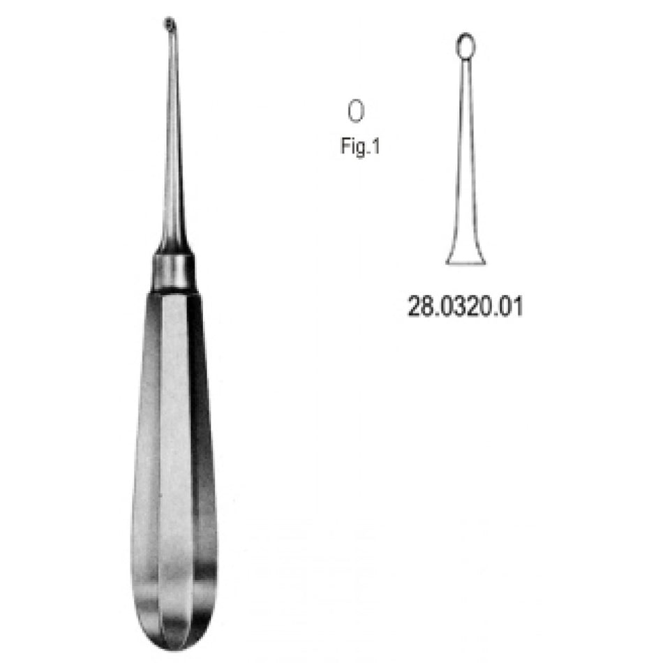USA Model Bone Curette Straight 16cm Fig.1 – Surgix Instruments