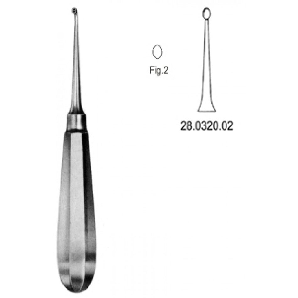 USA Model Bone Curette Straight 16cm Fig.2 – Surgix Instruments
