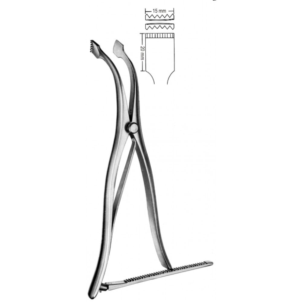 Inge Laminectomy Spreader jaw 15x20mm, 24cm – Surgix Instruments, SKU 30.0108.24
