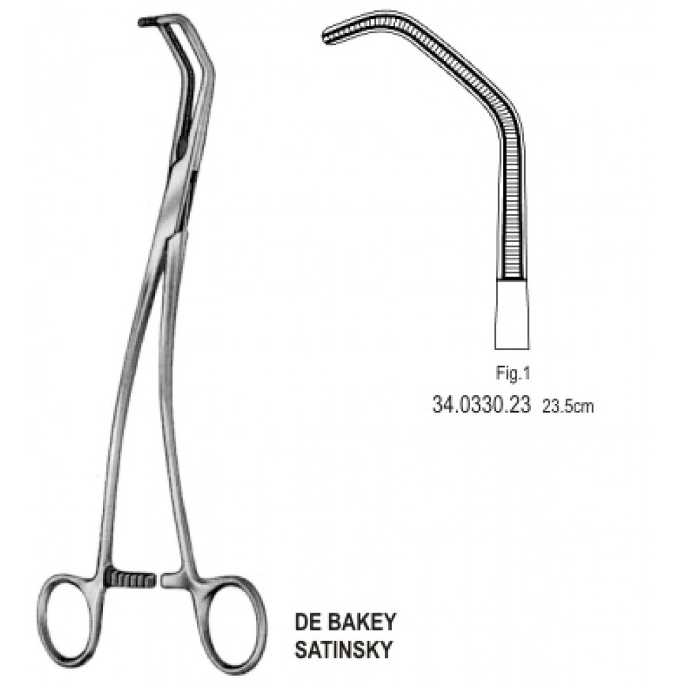 Debakey Satinsky Vena Cava Clamp 23cm Fig.1 – Surgix Instruments