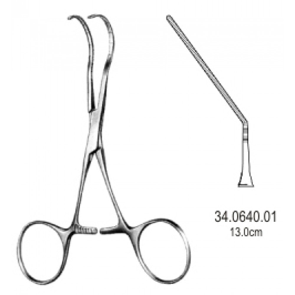 Castaneda Neonatal clamp very deli. Angled. 13cm – Surgix Instruments