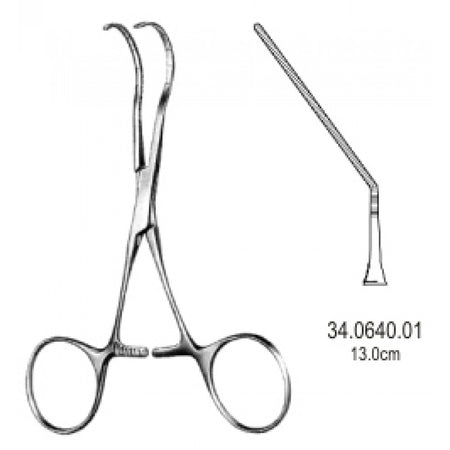 Castaneda Neonatal clamp very deli. Angled. 13cm – Surgix Instruments