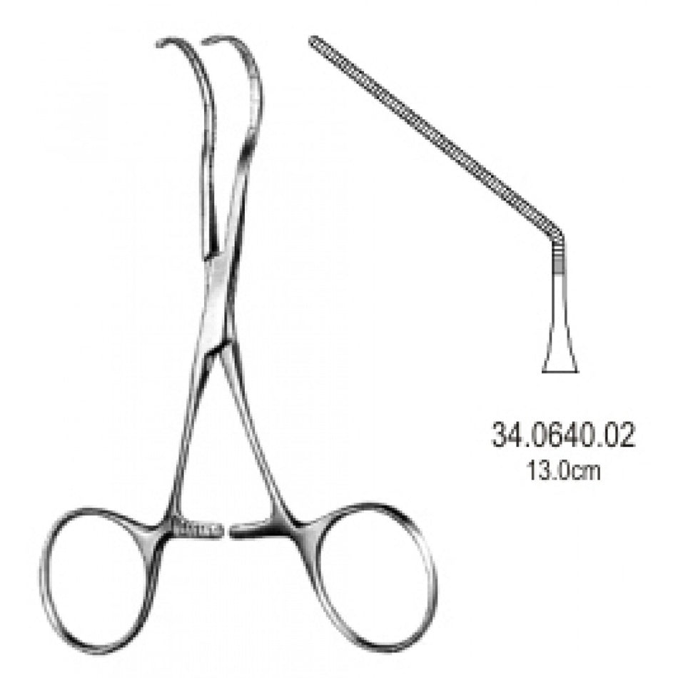 Castaneda Neonatal clamp very deli. Angled. 13cm – Surgix Instruments