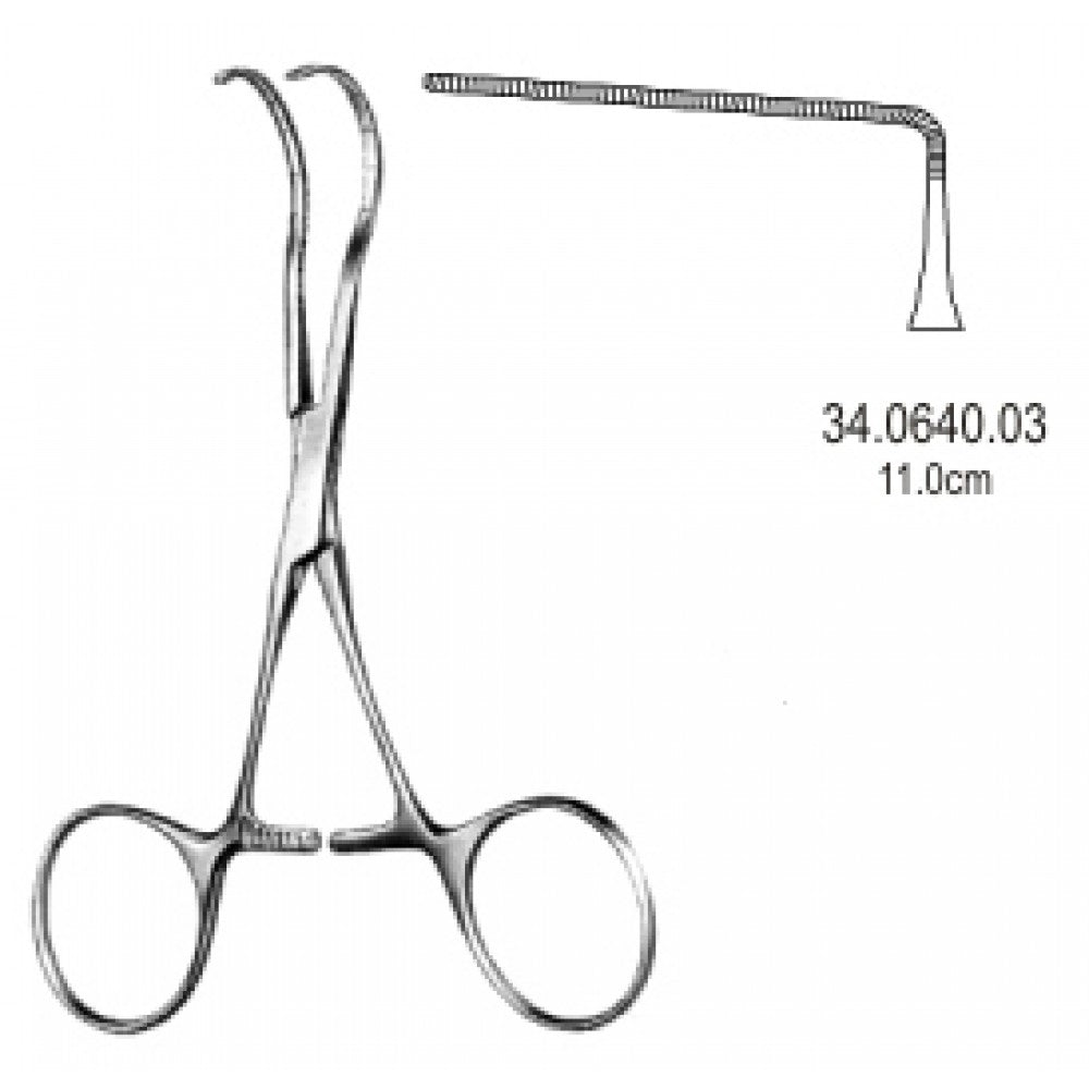 Castaneda Neonatal clamp very deli. Angled. 11cm – Surgix Instruments