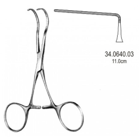 Castaneda Neonatal clamp very deli. Angled. 11cm – Surgix Instruments