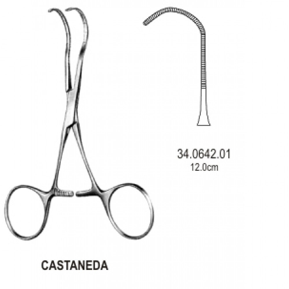 Castaneda Neonatal clamp very deli. Curved 12cm – Surgix Instruments