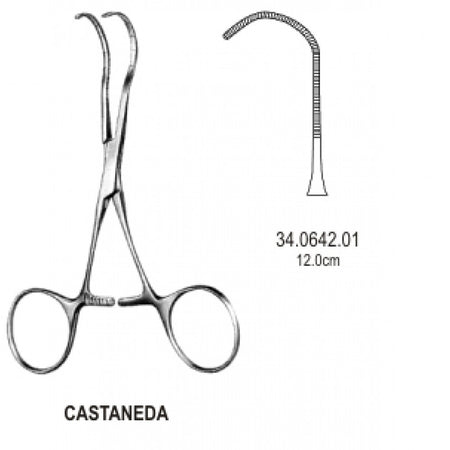Castaneda Neonatal clamp very deli. Curved 12cm – Surgix Instruments
