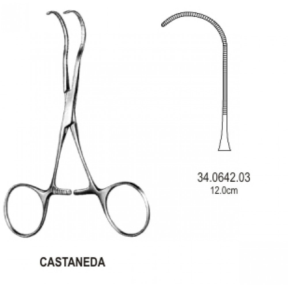 Castaneda Neonatal clamp very deli. Curved 12cm – Surgix Instruments