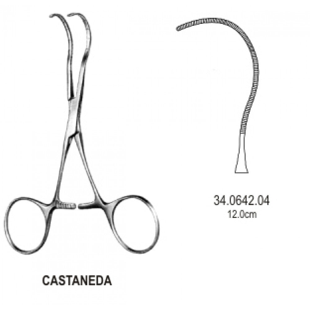 Castaneda Neonatal clamp very deli. Curved 12cm – Surgix Instruments
