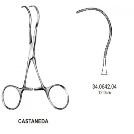 Castaneda Neonatal clamp very deli. Curved 12cm – Surgix Instruments