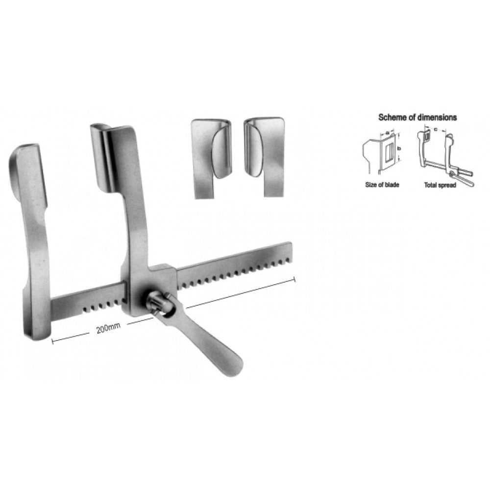Cooley Rib Spreader 32x50x190mm, Alum – Surgix Instruments Thoracic & Lung Surgery Instrument, SKU 36.7340.02