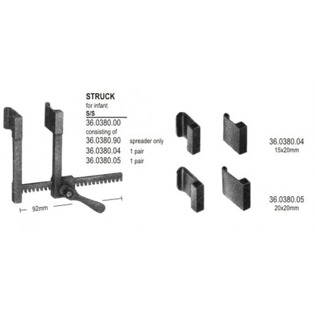 Struck Rib Spreader infant compl. 70x64x92mm – Surgix Instruments Thoracic & Lung Surgery Instrument, SKU 36.0380.00