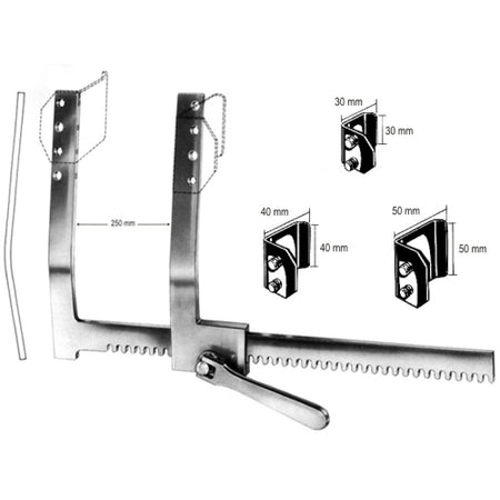 Finochietto Rib Spreader w/3 pair blades 15cm – Surgix Instruments Thoracic & Lung Surgery Instrument, SKU 36.0490.00