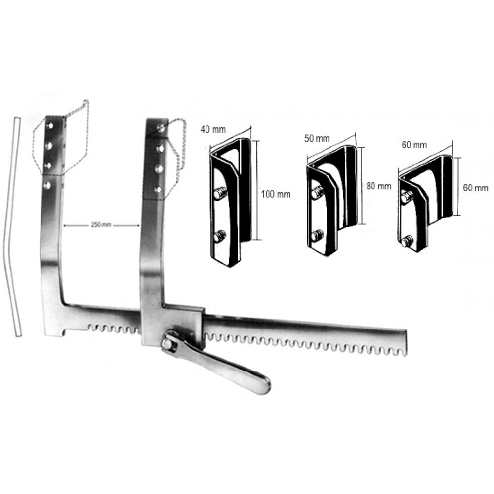 Finochietto Rib Spreader w/3 pair blades 25cm – Surgix Instruments Thoracic & Lung Surgery Instrument, SKU 36.0491.00