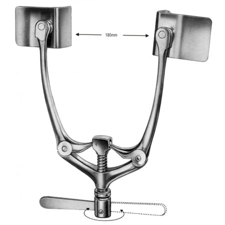 QUERVAIN Rib Spreader 35x50x180mm – Surgix Instruments Thoracic & Lung Surgery Instrument, SKU 36.0650.00