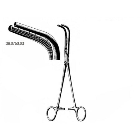 Sarot Bronchus Clamp Teeth Left 23cm – Surgix Instruments Thoracic & Lung Surgery Instrument, SKU 36.0750.03