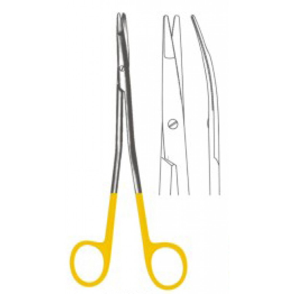 Gorney Face Lift Scissors toothed Curved 15cm Tungsten Carbide Inlays - Surgix Instruments