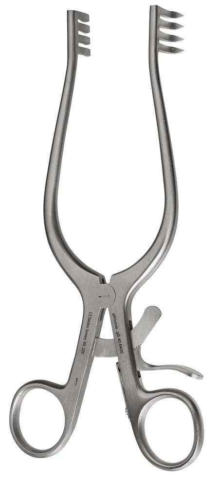 Adson Retractor 7 1/2" straight sharp 4×4 – Surgix Instruments self-retaining spinal retractor, SKU 40.5420