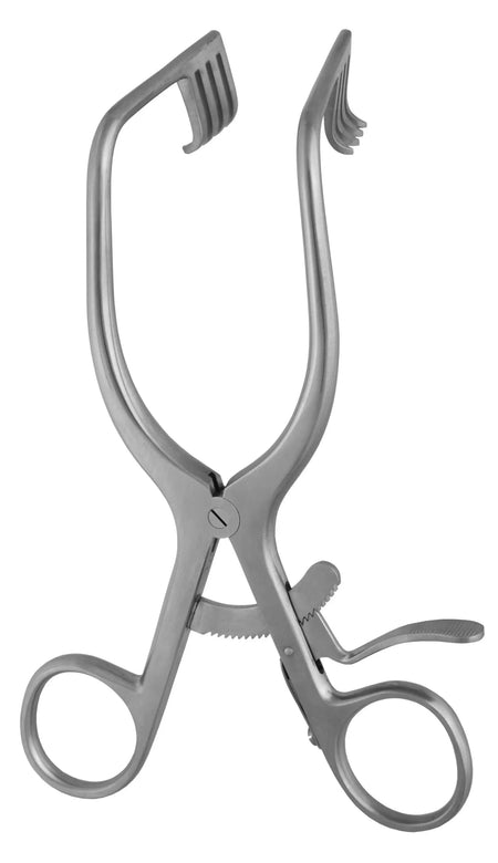 Adson Cerebellar Retractor 6 1/2", angled 80 degree, 4×4 sharp – Surgix Instruments self-retaining spinal retractor, SKU 40.5430