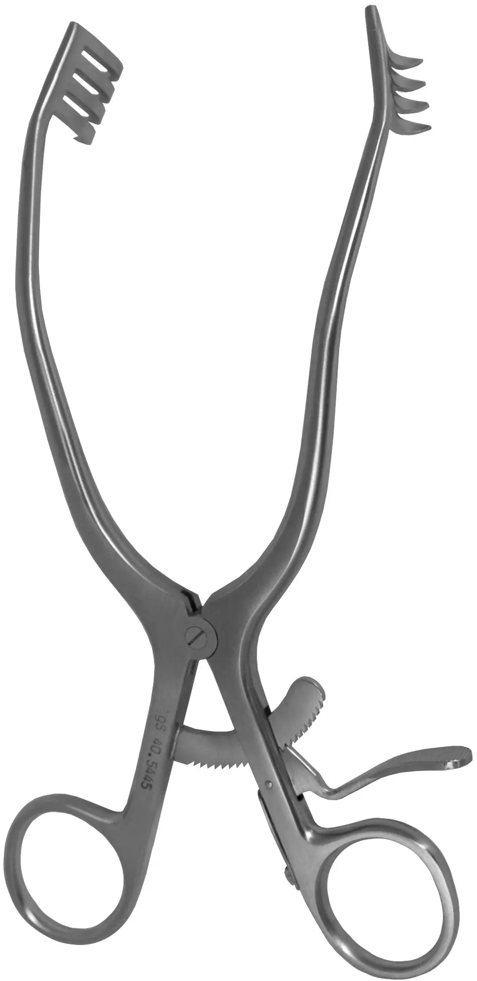 Adson Retractor 7 1/2", angled 35/20 degree, 4×4 sharp – Surgix Instruments self-retaining spinal retractor, SKU 40.5445