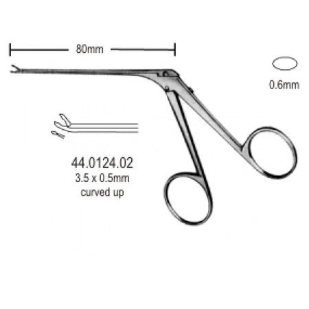 Micro cup shaped Forceps upward 3.5x0.6mm, 8cm – Surgix Instruments Otology Instrument, SKU 44.0124.02