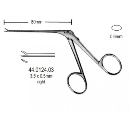 Micro cup shaped Forceps right 3.5x0.6mm, 8cm – Surgix Instruments Otology Instrument, SKU 44.0124.03