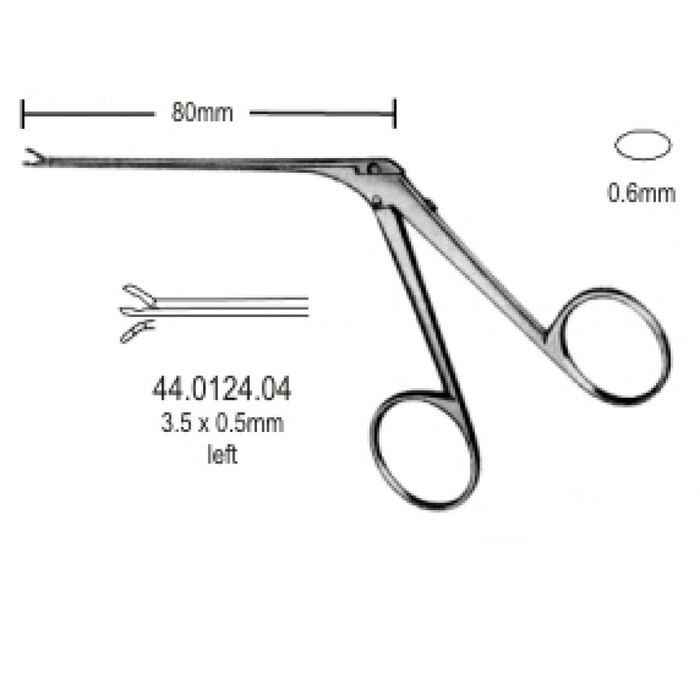 Micro cup shaped Forceps left 3.5x0.6mm, 8cm – Surgix Instruments Otology Instrument, SKU 44.0124.04