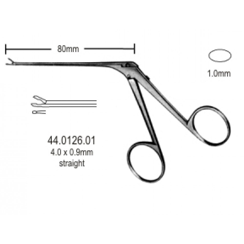 Micro cup shaped Forceps Straight 4.0x0.9mm, 8cm – Surgix Instruments Otology Instrument, SKU 44.0126.01