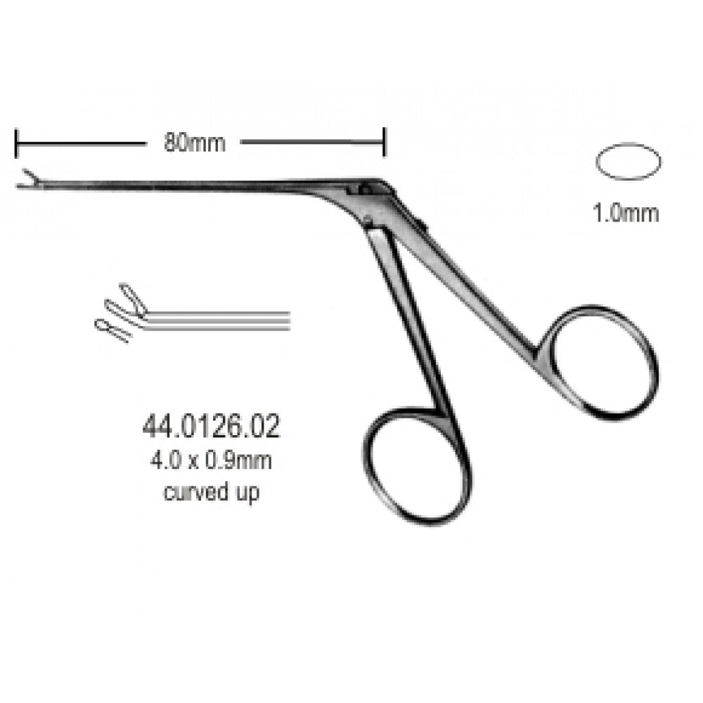 Micro cup shaped Forceps upward 4.0x0.9mm, 8cm – Surgix Instruments Otology Instrument, SKU 44.0126.02