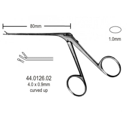 Micro cup shaped Forceps upward 4.0x0.9mm, 8cm – Surgix Instruments Otology Instrument, SKU 44.0126.02