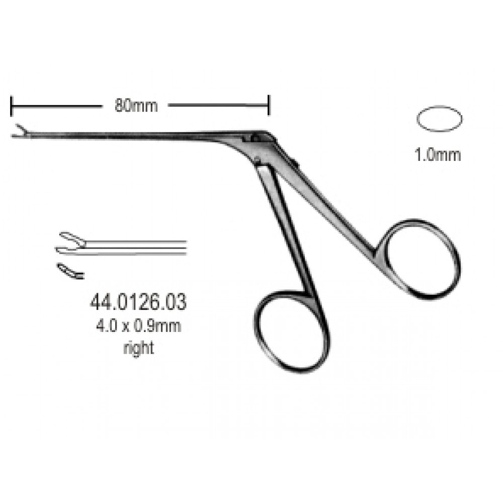 Micro cup shaped Forceps right 4.0x0.9mm, 8cm – Surgix Instruments Otology Instrument, SKU 44.0126.03