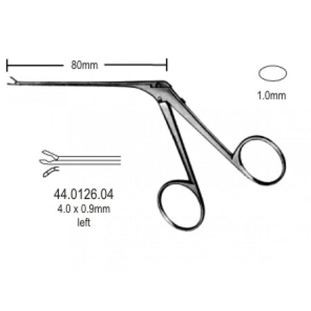 Micro cup shaped Forceps left 4.0x0.9mm, 8cm – Surgix Instruments Otology Instrument, SKU 44.0126.04