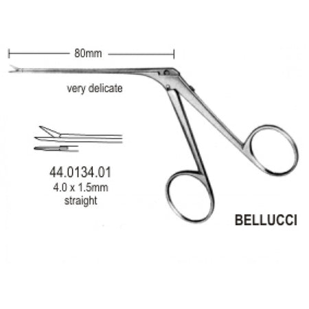 Bellucci Micro Mini Ear Scissors 4x1.5mm, 8cm - Surgix Instruments