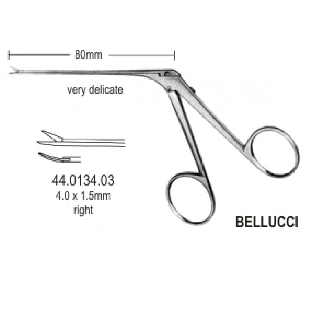 Bellucci Micro Mini Ear Scissors 4x1.5mm, 8cm - Surgix Instruments
