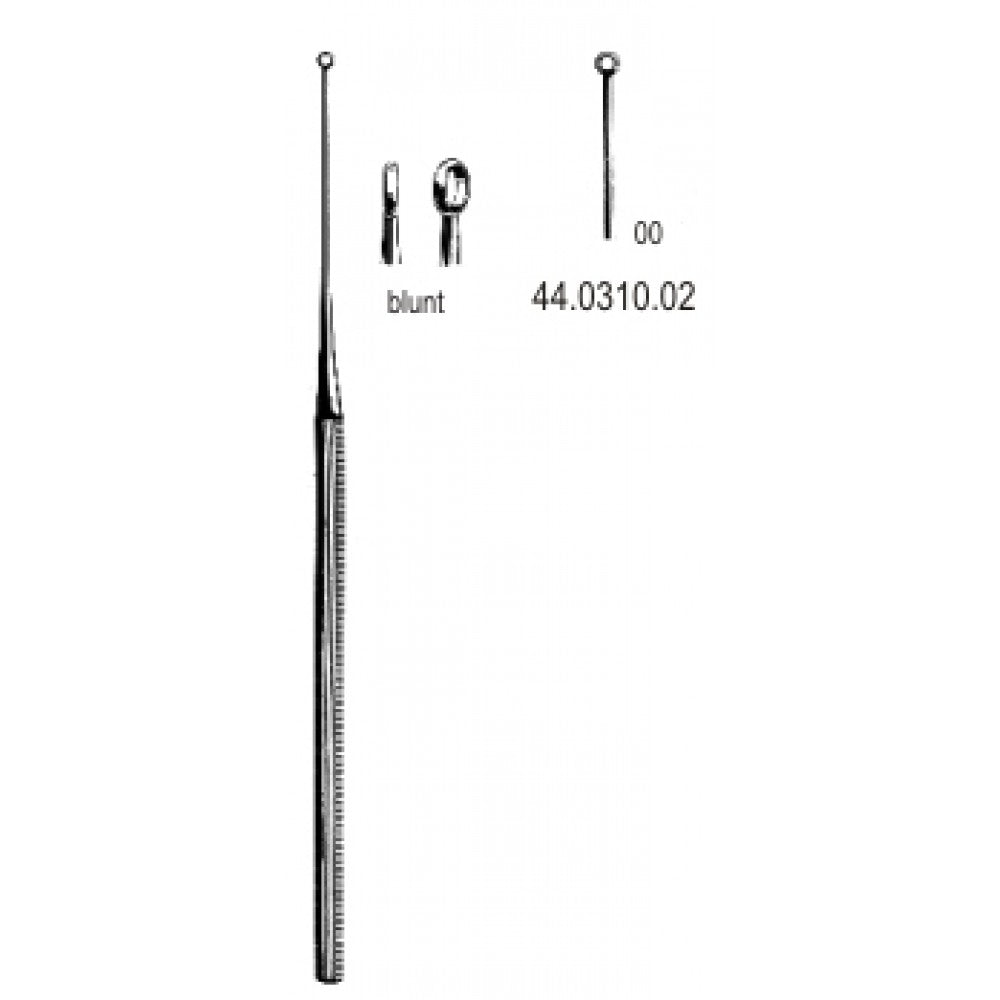 Buck Ear Curette Straight blunt, 00, 16.5cm – Surgix Instruments Otology Instrument, SKU 44.0310.02