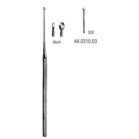 Buck Ear Curette blunt Fig.000, 16.5cm – Surgix Instruments Otology Instrument, SKU 44.0310.03