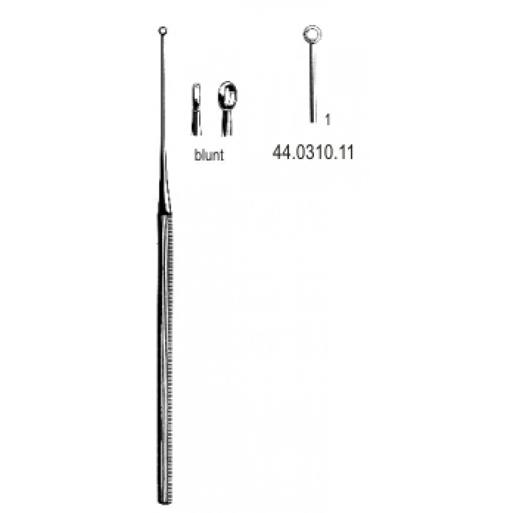 Buck Ear Curette Straight blunt, 1, 16.5cm – Surgix Instruments Otology Instrument, SKU 44.0310.11