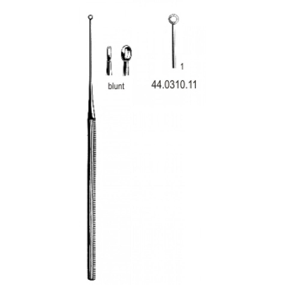 Buck Ear Curette Straight blunt, 1, 16.5cm – Surgix Instruments Otology Instrument, SKU SGX-101606