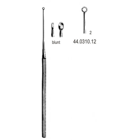 Buck Ear Curette Straight blunt, 2, 16.5cm – Surgix Instruments Otology Instrument, SKU 44.0310.12
