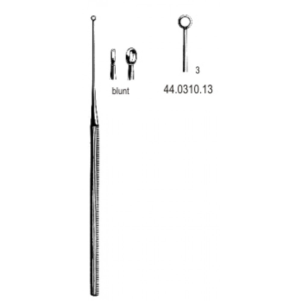 Buck Ear Curette Straight blunt, 3, 16.5cm – Surgix Instruments Otology Instrument, SKU 44.0310.13