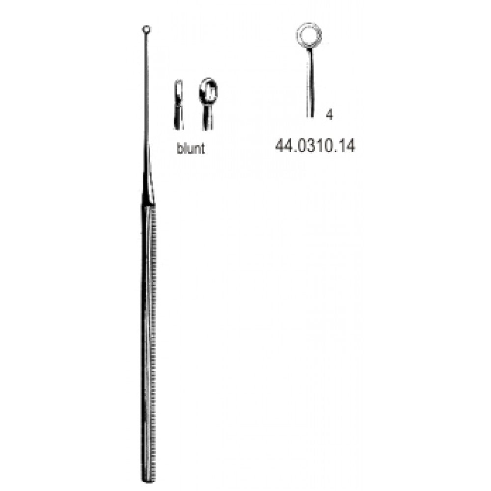 Buck Ear Curette Straight blunt, 4, 16.5cm – Surgix Instruments Otology Instrument, SKU 44.0310.14