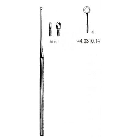 Buck Ear Curette Straight blunt, 4, 16.5cm – Surgix Instruments Otology Instrument, SKU 44.0310.14