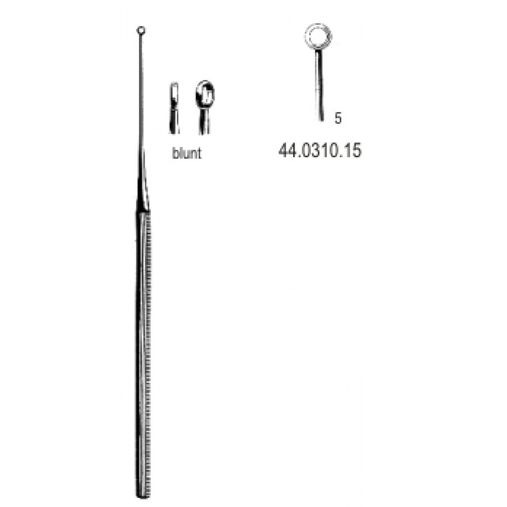 Buck Ear Curette Straight blunt, 5, 16.5cm – Surgix Instruments Otology Instrument, SKU 44.0310.15