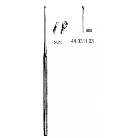 Buck Ear Curette Curved blunt Fig.000, 16.5cm – Surgix Instruments Otology Instrument, SKU 44.0311.03